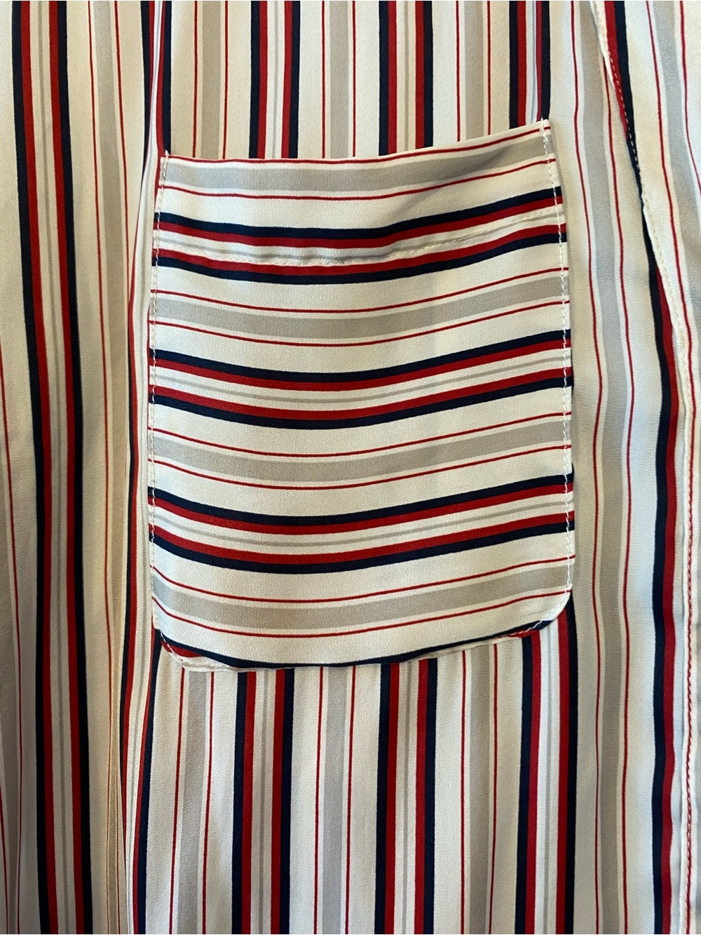 Free People Womens Mad About You V-Neck Button Down Silky Striped Blouse
Size XS - Picture 3 of 15